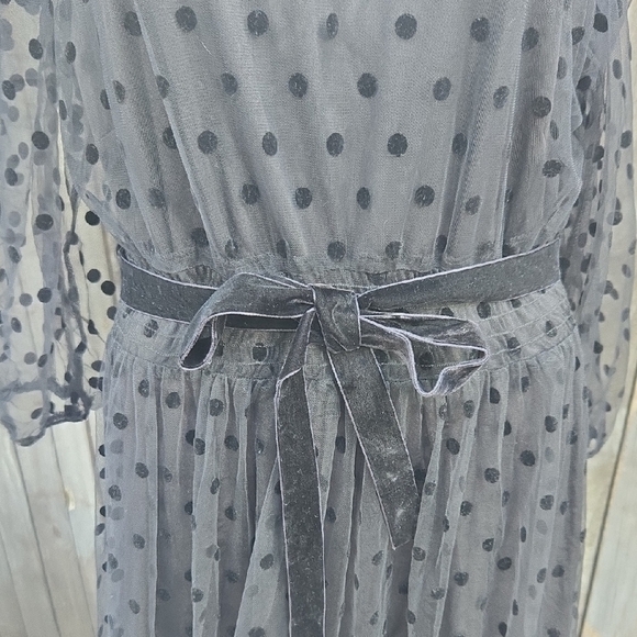 See And Be Seen Elegant Black Polka Dot Dress - Picture 3 of 8